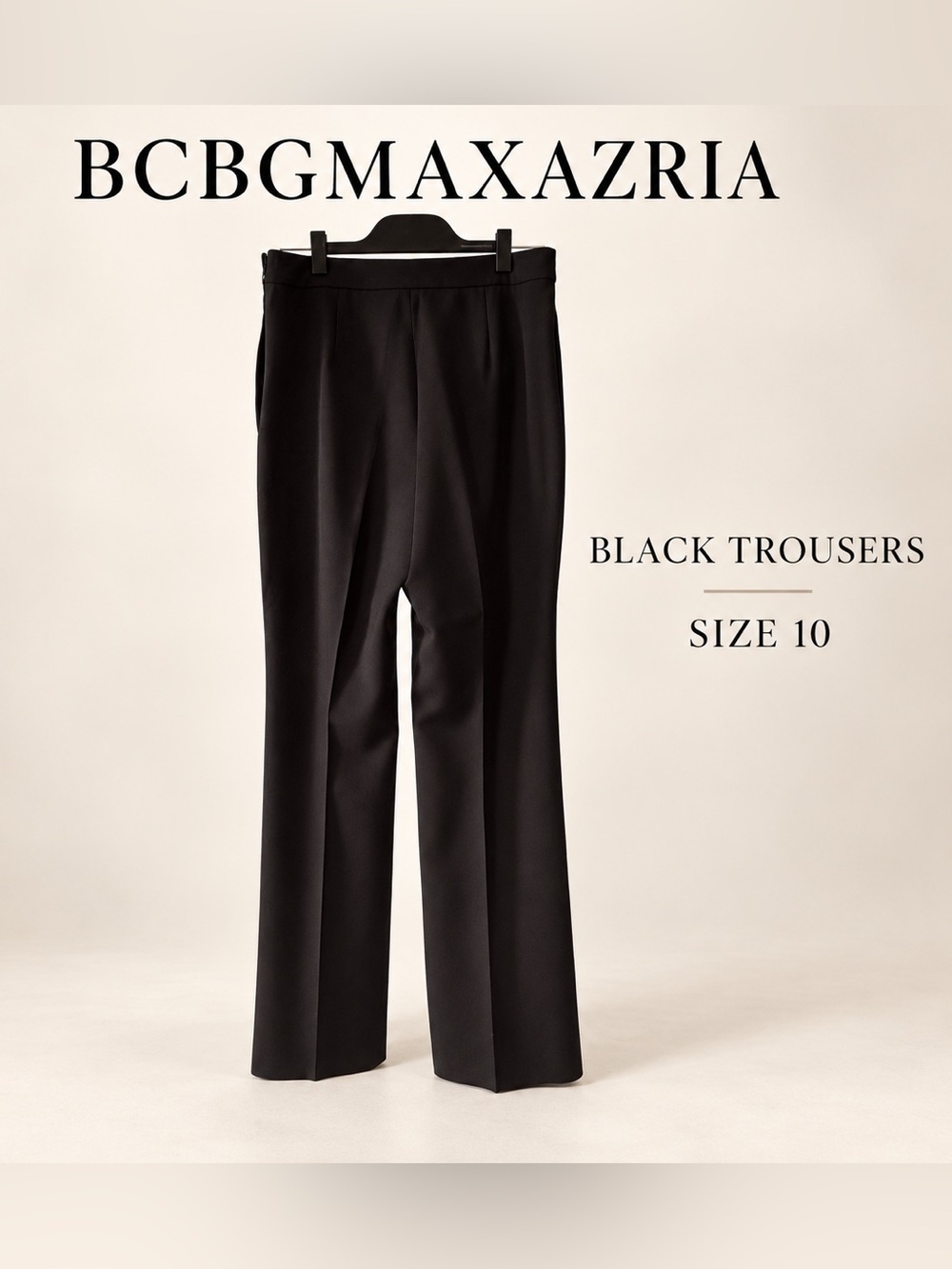 BCBGMAXAZRIA Black Tailored Trouser Pants Size 10